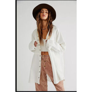 Free People We The Free Summer Daydream Button Down Top Ivory White Size Large